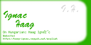 ignac haag business card